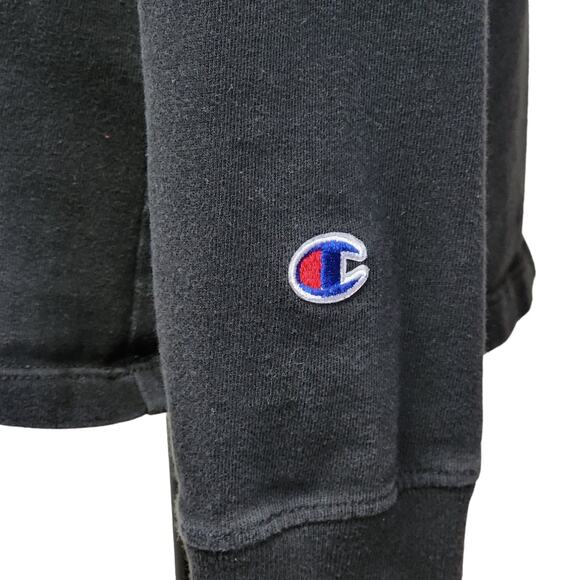 Champion Tshirt Mens Sz M Black Gold Chain Tee Long Sleeve Crew Logo Heritage‎ - Picture 5 of 9